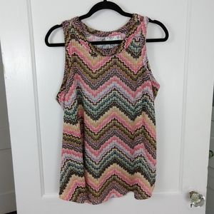 Sheer Geometric Design Tank Top